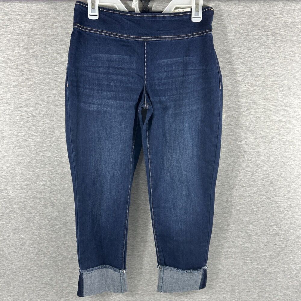 INC International Concepts Core Denim Pull On Straight High Rise MD Indigo 4/27